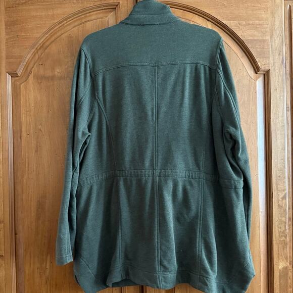 Torrid french terry knit utility zip shirt jacket shacket snap pockets plus 2X - Picture 4 of 10